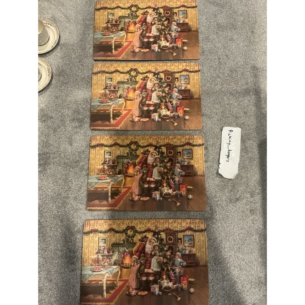 4 Vintage "Reason for the Season" cork-backed placemat /artwork by Greg Olsen‎